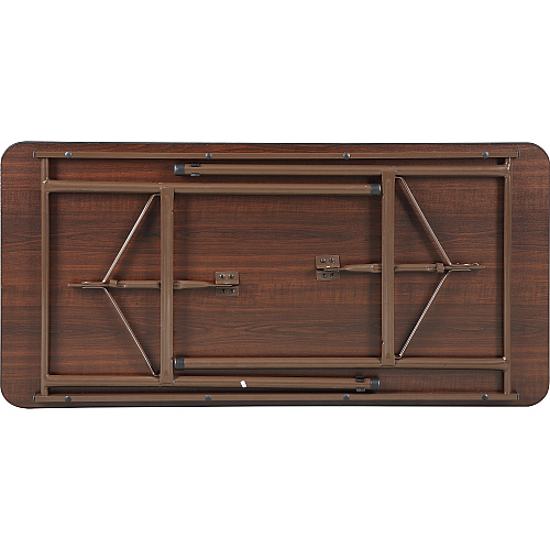 Lorell Economy Folding Table Melamine Rectangle Top - 500 lb Capacity - 48" Table Top Length x 24" Table Top Width x 0.63" Table Top Thickness - 29" Height - Mahogany - 1 Each (LLR65759)