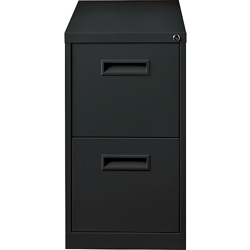Lorell 22" File/File Mobile File Cabinet with Recessed Pull 15" Width x 22.9" Depth x 28" Height - 2 x Drawer(s) for File - Letter - Security Lock, Ball-bearing Suspension - Black - Powder Coated - Steel - Recycled (LLR67733)