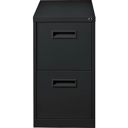 Lorell 22" File/File Mobile File Cabinet with Recessed Pull 15" Width x 22.9" Depth x 28" Height - 2 x Drawer(s) for File - Letter - Security Lock, Ball-bearing Suspension - Black - Powder Coated - Steel - Recycled (LLR67733)