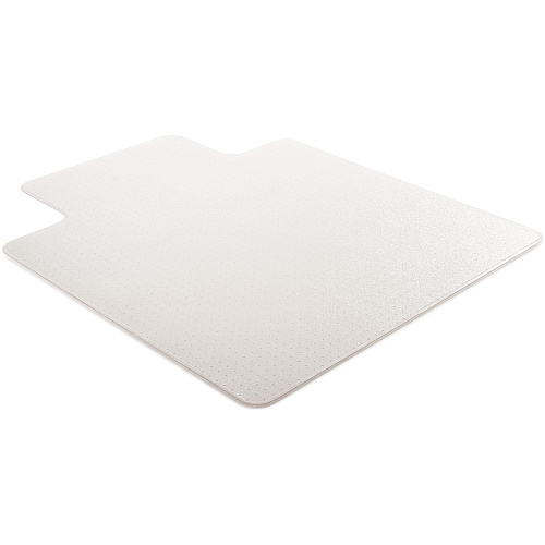 Lorell Plush-pile Wide-Lip Chairmat Carpeted Floor - 53" Length x 45" Width x 0.173" Thickness - Lip Size 12" Length x 25" Width - Vinyl - Clear - 1 Each (LLR69166)