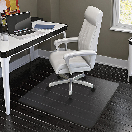 Lorell Wide Lip Chairmat Hard Floor, Wood Floor, Vinyl Floor, Tile Floor - 53" Length x 45" Width x 0.095" Thickness - Lip Size 12" Length x 25" Width - Vinyl - Clear - 1 Each (LLR69167)