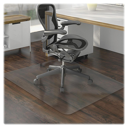 Lorell Chairmat Hard Floor, Wood Floor, Vinyl Floor, Tile Floor - 60" Length x 46" Width x 0.095" Thickness - Rectangular - Vinyl - Clear - 1 Each (LLR69169)