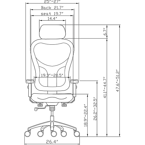 Lorell Elevate Mesh High-Back Executive Office Chair Black Seat Color - Leather Seat Material - Aluminum Frame Material - 5-star Base - 1 Each (LLR85035)