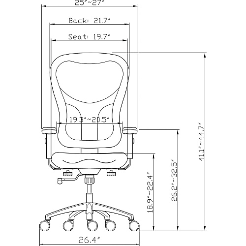 Lorell Elevate Mesh Mid-Back Office Chair Black Seat Color - Leather Seat Material - Aluminum Frame Material - 5-star Base - 1 Each (LLR85036)