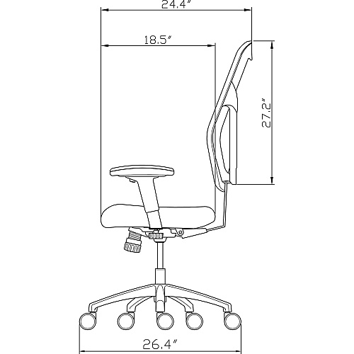 Lorell Elevate Mesh Mid-Back Office Chair Black Seat Color - Leather Seat Material - Aluminum Frame Material - 5-star Base - 1 Each (LLR85036)