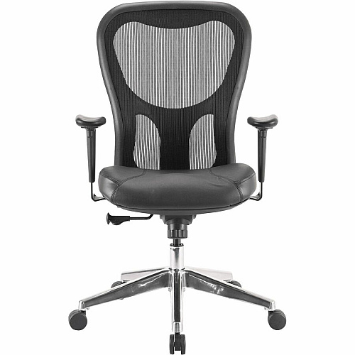 Lorell Elevate Mesh Mid-Back Office Chair Black Seat Color - Leather Seat Material - Aluminum Frame Material - 5-star Base - 1 Each (LLR85036)