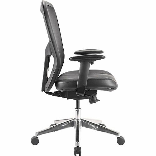 Lorell Elevate Mesh Mid-Back Office Chair Black Seat Color - Leather Seat Material - Aluminum Frame Material - 5-star Base - 1 Each (LLR85036)