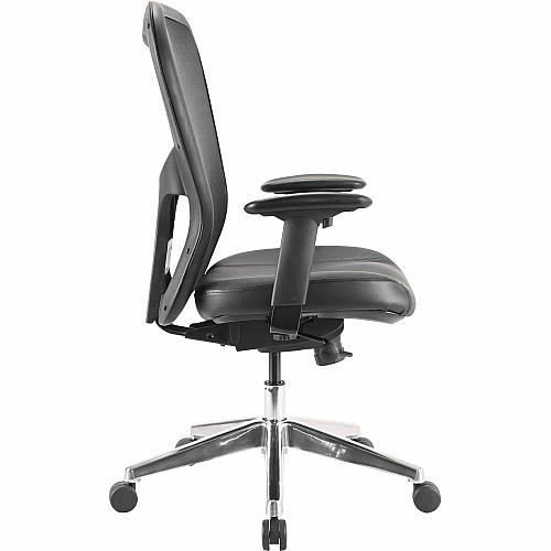 Lorell Elevate Mesh Mid-Back Office Chair Black Seat Color - Leather Seat Material - Aluminum Frame Material - 5-star Base - 1 Each (LLR85036)
