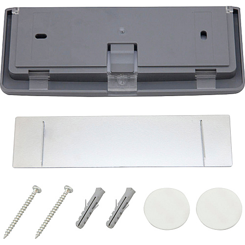DURABLE&reg; CLICK SIGN with Cubicle Panel Pins 6.8" Width x 3" Height x 0.6" Depth - Rectangular Shape - Wall Mountable, Door-mountable - Indoor - Plastic - Graphite - 1 Each (497637)
