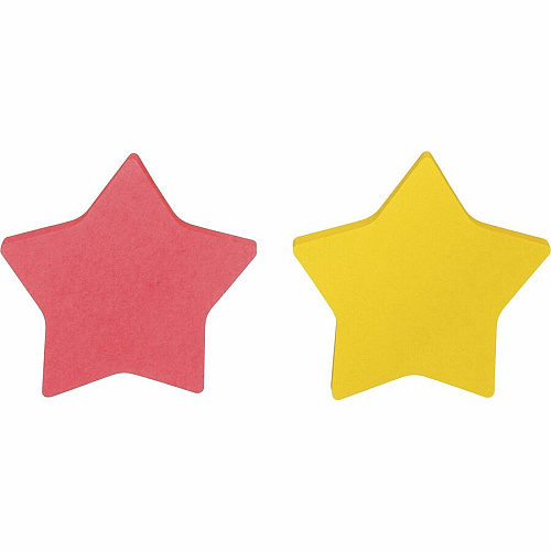 Post-it&reg; Super Sticky Die-Cut Notes 150 - 3" Flag/Note Width x 3" Flag/Note Length - Star - 75 Sheets per Pad - Unruled - Yellow, Pink - Self-adhesive - 2 / Pack (7350SSSTR)