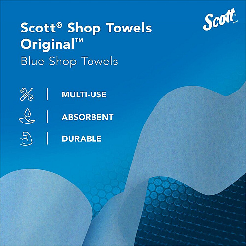 Scott Original Shop Towels Fresh - 9.40" Width x 11" Length - 55 Sheets/Roll - Blue - 1 Roll (75147)