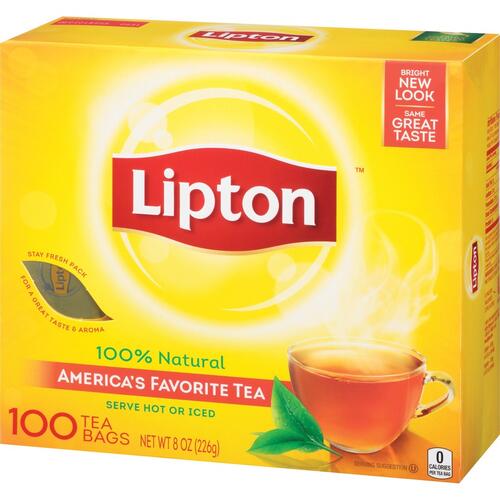 Lipton&reg; Classic Black Tea Bag Black Tea - 1.3 oz Per Packet - 100 Teabag - 100 / Box (TJL00291)