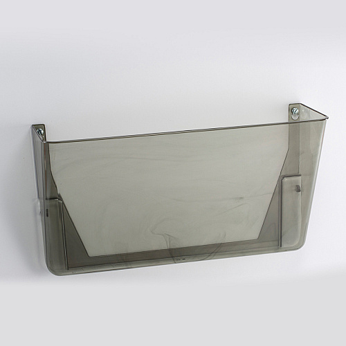 Officemate Mountable Wall File Horizontal - 7" Height x 13" Width x 4.12" Depth - Stackable - Smoke - Plastic - 1 Each (21431)
