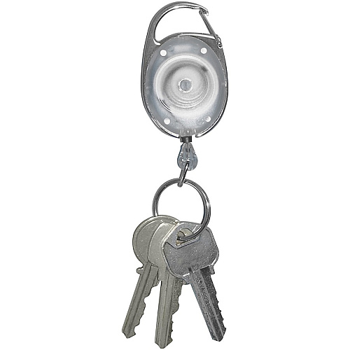 Tatco Reel Key Chain with Chrome Carabiner Chrome - 6 / Pack (58200)