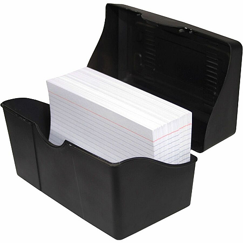 Advantus Index Card Holder 4.8" Height x 7" Width x 4.8" Depth - Plastic - Black - 1 Each (45002)