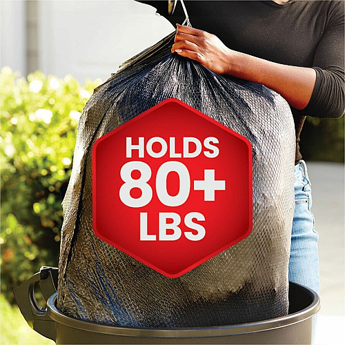 Glad ForceFlexPlus Large Drawstring Trash Bags Large Size - 30 gal Capacity - 24.88" Length x 24.02" Width - Drawstring Closure - Black - Home, Office, Can - 25/Box - 1 Each (70359)