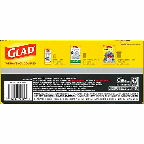 Glad ForceFlexPlus Large Drawstring Trash Bags Large Size - 30 gal Capacity - 24.88" Length x 24.02" Width - Drawstring Closure - Black - Home, Office, Can - 25/Box - 1 Each (70359)