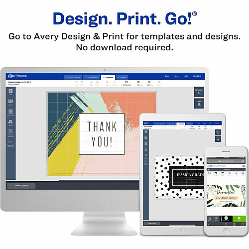 Avery(R) Printable Postcards, 4.25" x 5.5" , Textured White, 120 Blank Postcards for Inkjet and laser Printers (3380) 90 Brightness - 4 1/4" x 5 1/2" - 65 lb Basis Weight - 176 g/m² Grammage - Textured Matte - Rounded Corner, Micro Perforated (03380)