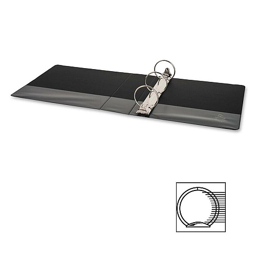 Business Source Basic Round-ring Binder 3" Binder Capacity - Letter - 8 1/2" x 11" Sheet Size - 3 Ring(s) - Fastener(s): Round Ring - Pocket(s): Inside Front & Back - Vinyl - Black - 1.20 lb - Exposed Rivet, Non Locking Mechanism, Sheet Lifter, (BSN09978)