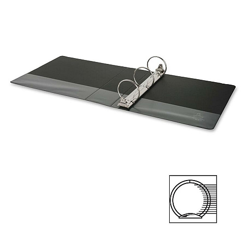 Business Source Basic Round-ring Binder 3" Binder Capacity - Letter - 8 1/2" x 11" Sheet Size - 3 Ring(s) - Fastener(s): Round Ring - Pocket(s): Inside Front & Back - Vinyl - Black - 1.20 lb - Exposed Rivet, Non Locking Mechanism, Sheet Lifter, (BSN09978)