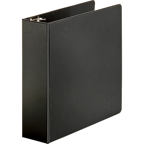 Business Source Basic Round-ring Binder 3" Binder Capacity - Letter - 8 1/2" x 11" Sheet Size - 3 Ring(s) - Fastener(s): Round Ring - Pocket(s): Inside Front & Back - Vinyl - Black - 1.20 lb - Exposed Rivet, Non Locking Mechanism, Sheet Lifter, (BSN09978)