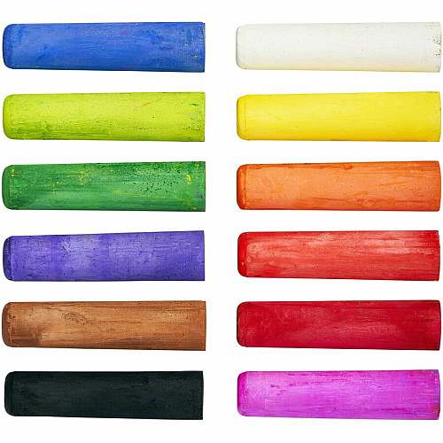 Prang Freart Oversized Chalk 4" Length x 1" Diameter - Assorted - Non-toxic - 12 / Box (15360)