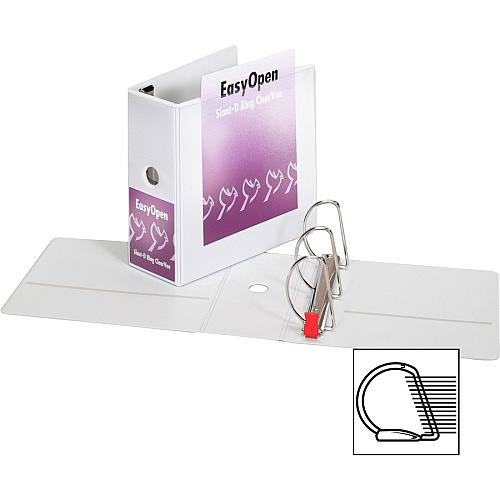 Cardinal EasyOpen Clearvue Slant D-Ring Binders 5" Binder Capacity - Letter - 8 1/2" x 11" Sheet Size - 1050 Sheet Capacity - 5 19/64" Spine Width - 3 Ring(s) - Fastener(s): D-Ring - Pocket(s): 4, Inside Front & Back - Polypropylene, Chipboard - (10350CB)
