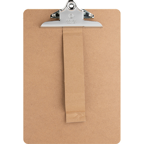 Business Source Hardboard Clipboard Standard - 9" x 12 1/2" Sheet Size - Hardboard - Brown - 1 Each (BSN65637)