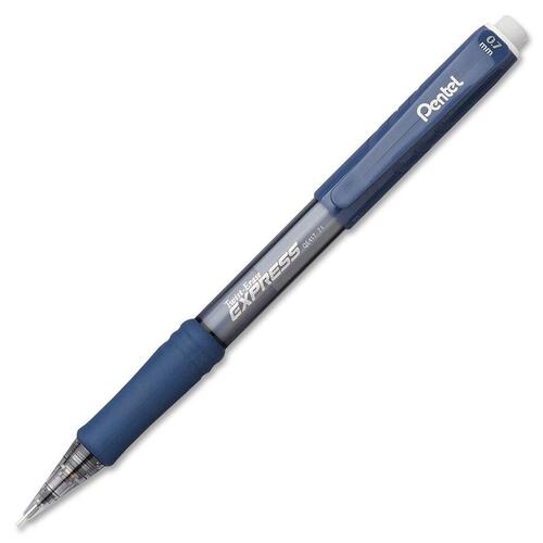Pentel Twist-Erase EXPRESS Mechanical Pencils with Tube of Lead/Eraser, 0.7 mm, HB (#2), Black Lead, Assorted Barrel Colors, 2/Pack (QE417LEBP2)