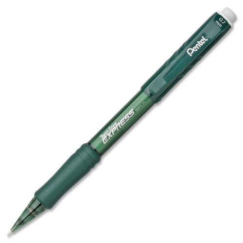 Pentel Twist-Erase EXPRESS Mechanical Pencils with Tube of Lead/Eraser, 0.7 mm, HB (#2), Black Lead, Assorted Barrel Colors, 2/Pack (QE417LEBP2)