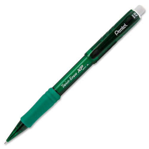 Pentel Twist-Erase EXPRESS Mechanical Pencils with Tube of Lead/Eraser, 0.7 mm, HB (#2), Black Lead, Assorted Barrel Colors, 2/Pack (QE417LEBP2)