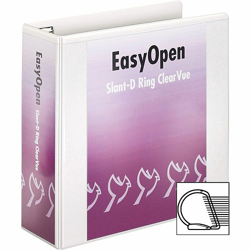 Cardinal EasyOpen Clearvue Slant D-Ring Binders 4" Binder Capacity - Letter - 8 1/2" x 11" Sheet Size - 880 Sheet Capacity - 4 19/64" Spine Width - 3 Ring(s) - Fastener(s): D-Ring - Pocket(s): 4, Inside Front & Back - Polypropylene, Chipboard -  (10340CB)