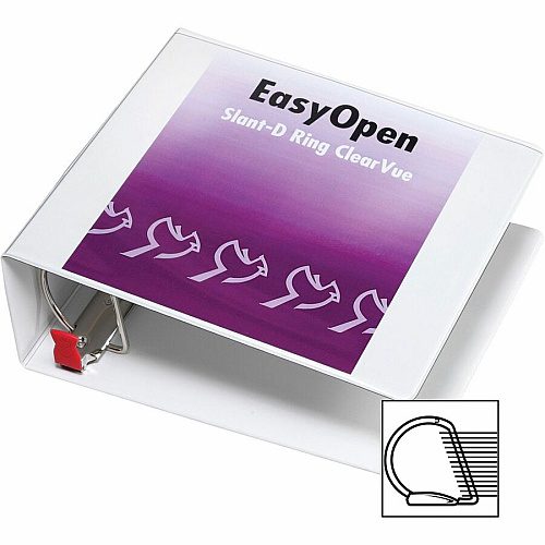 Cardinal EasyOpen Clearvue Slant D-Ring Binders 4" Binder Capacity - Letter - 8 1/2" x 11" Sheet Size - 880 Sheet Capacity - 4 19/64" Spine Width - 3 Ring(s) - Fastener(s): D-Ring - Pocket(s): 4, Inside Front & Back - Polypropylene, Chipboard -  (10340CB)