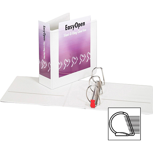 Cardinal EasyOpen Clearvue Slant D-Ring Binders 4" Binder Capacity - Letter - 8 1/2" x 11" Sheet Size - 880 Sheet Capacity - 4 19/64" Spine Width - 3 Ring(s) - Fastener(s): D-Ring - Pocket(s): 4, Inside Front & Back - Polypropylene, Chipboard -  (10340CB)