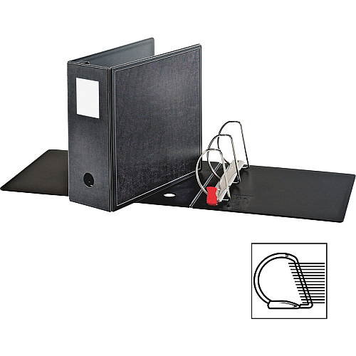 Cardinal SuperLife EasyOpen Locking Slant-D Binder 5" Binder Capacity - Letter - 8 1/2" x 11" Sheet Size - 925 Sheet Capacity - Fastener(s): 3 x D-Ring - Polypropylene - Black - 2.85 lb - Hinged, Non-stick, Heavy Duty, Sheet Lifter, Locking Ring (14052CB)