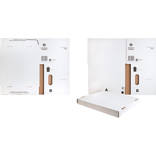 Business Source Economy Storage Box with Lid External Dimensions: 12" Width x 15" Depth x 10" Height - 350 lb - Media Size Supported: Legal, Letter - Light Duty - Stackable - White - For File - Recycled - 12 / Carton (BSN42051)