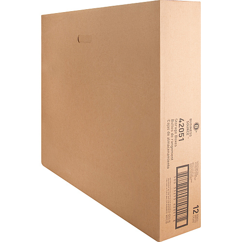 Business Source Economy Storage Box with Lid External Dimensions: 12" Width x 15" Depth x 10" Height - 350 lb - Media Size Supported: Legal, Letter - Light Duty - Stackable - White - For File - Recycled - 12 / Carton (BSN42051)
