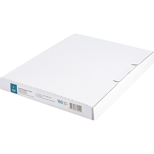 Business Source Top-Loading Poly Sheet Protectors 11" Height x 9" Width x 1.9 mil Thickness - For Letter 8 1/2" x 11" Sheet - 3 x Holes - Ring Binder - Rectangular - Clear - Polypropylene - 100 / Box (BSN74551)