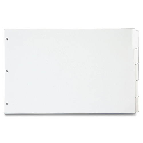 Cardinal Write 'n Erase Special Mylar Tab Dividers 5 x Divider(s) - Write-on Tab(s) - 5 Tab(s)/Set - 17.5" Divider Width x 11.50" Divider Length - Tabloid - 11" Width x 17" Length - White Divider - White Tab(s) - Reinforced Tab, Reinforced Hole, (84270CB)