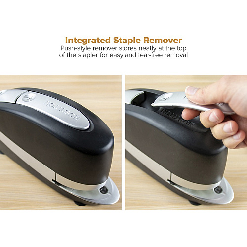 Bostitch Impulse 20 Executive Electric Stapler Staples Upto 20 Sheet - Holds Upto 210 Staple - Full Strip - Black, Silver - 1 Each (20SUITEBLK)