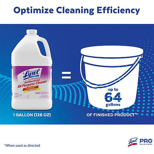 Professional Lysol Antibacterial All Purpose Cleaner Concentrate - 128 fl oz (4 quart) - Anti-bacterial, Deodorize, Disinfectant - Clear/Fluorescent Green - 1 Each (74392)