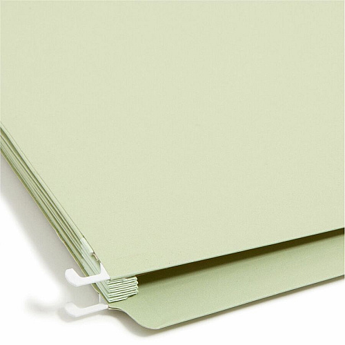 Smead FasTab 1/3 Tab Cut Legal Recycled Hanging Folder 8 1/2" x 14" - 5 1/4" Expansion - Top Tab Location - Assorted Tab Position - 11 pt. - Moss - Heavy Duty, Reinforced Tab - 10% Recycled - 9 / Box (64324)
