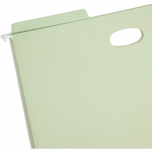 Smead FasTab 1/3 Tab Cut Legal Recycled Hanging Folder 8 1/2" x 14" - 5 1/4" Expansion - Top Tab Location - Assorted Tab Position - 11 pt. - Moss - Heavy Duty, Reinforced Tab - 10% Recycled - 9 / Box (64324)