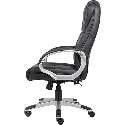 Boss High Back Executive Chair Black Seat Color - LeatherPlus Seat Material - Black, Gray Frame Color - Nylon Frame Material - 5-star Base - 1 Each (VSBO8601)