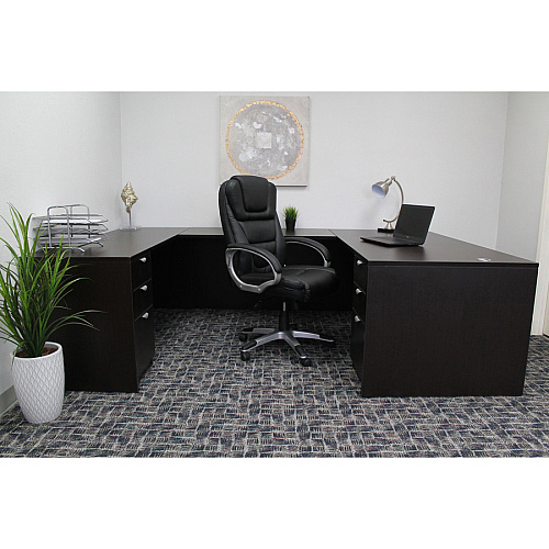 Boss High Back Executive Chair Black Seat Color - LeatherPlus Seat Material - Black, Gray Frame Color - Nylon Frame Material - 5-star Base - 1 Each (VSBO8601)