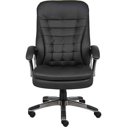 Boss High Back Executive Chair Black Seat Color - Vinyl Seat Material - Black, Gray Frame Color - Nylon Frame Material - 5-star Base - 1 Each (VSBO9331)