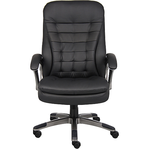 Boss High Back Executive Chair Black Seat Color - Vinyl Seat Material - Black, Gray Frame Color - Nylon Frame Material - 5-star Base - 1 Each (VSBO9331)