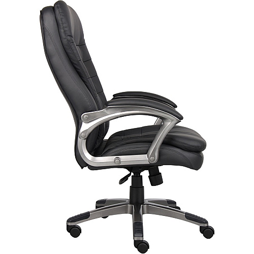 Boss High Back Executive Chair Black Seat Color - Vinyl Seat Material - Black, Gray Frame Color - Nylon Frame Material - 5-star Base - 1 Each (VSBO9331)