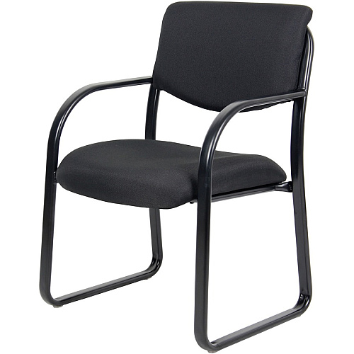 Boss Guest Chair Black Seat Color - Fabric Seat Material - Black Frame Color - Metal Frame Material - Sled Base - 1 Each (VSBO9521BK)