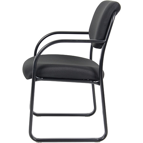 Boss Guest Chair Black Seat Color - Fabric Seat Material - Black Frame Color - Metal Frame Material - Sled Base - 1 Each (VSBO9521BK)